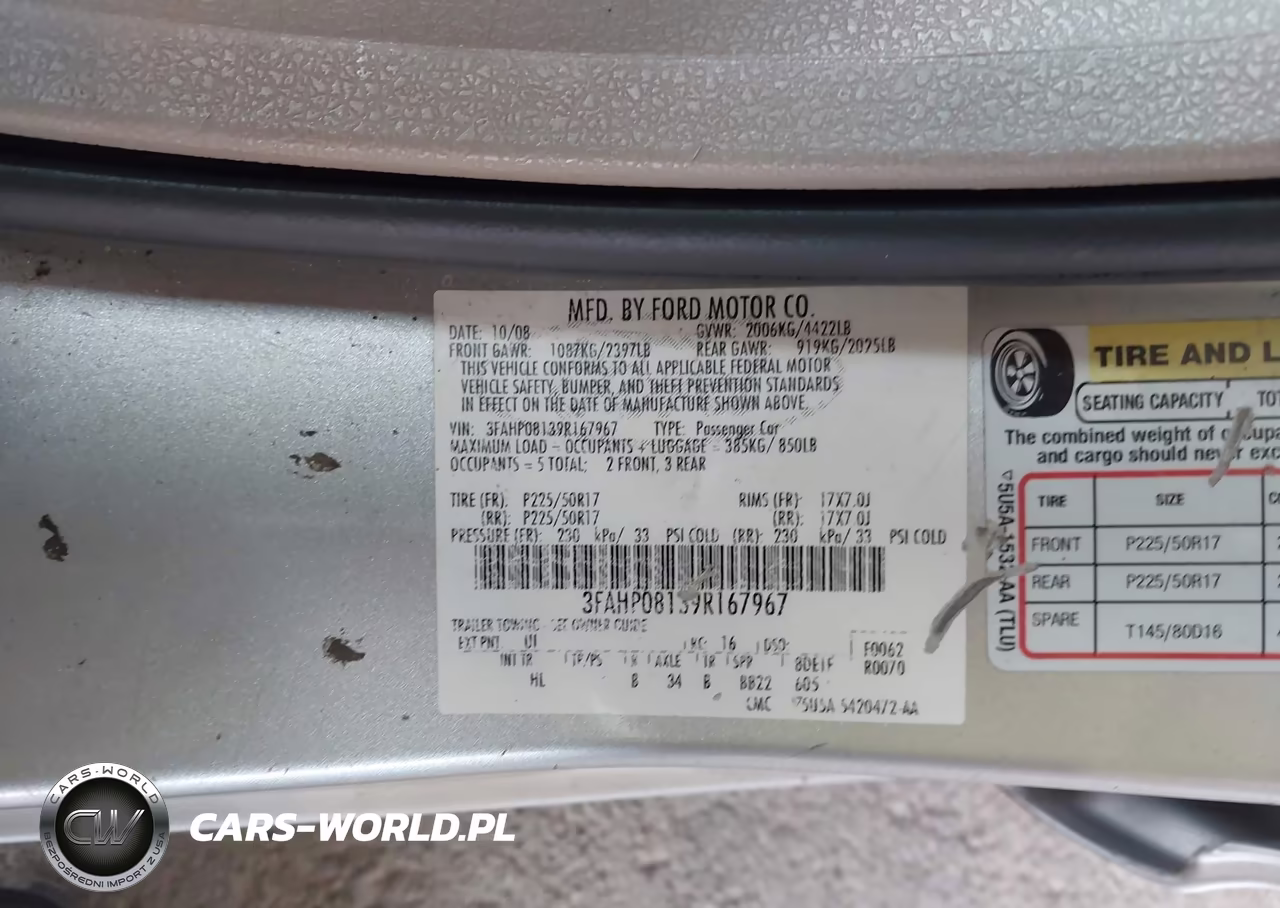 2009 Ford Fusion Sel VIN:3FAHP08139R167967 - 9