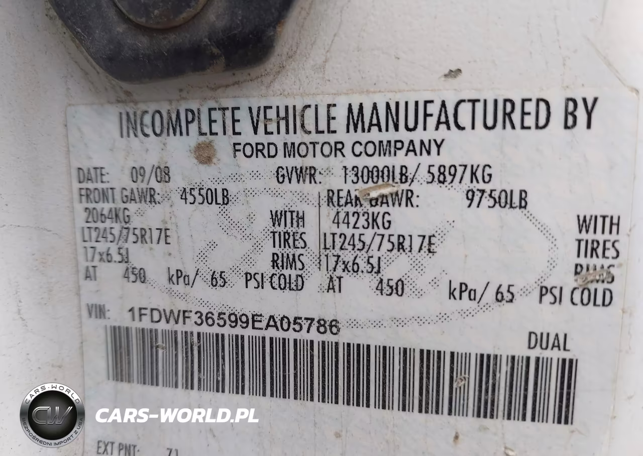 2009 Ford F-350 Chassis Xl-Xlt VIN:1FDWF36599EA05786 - 8