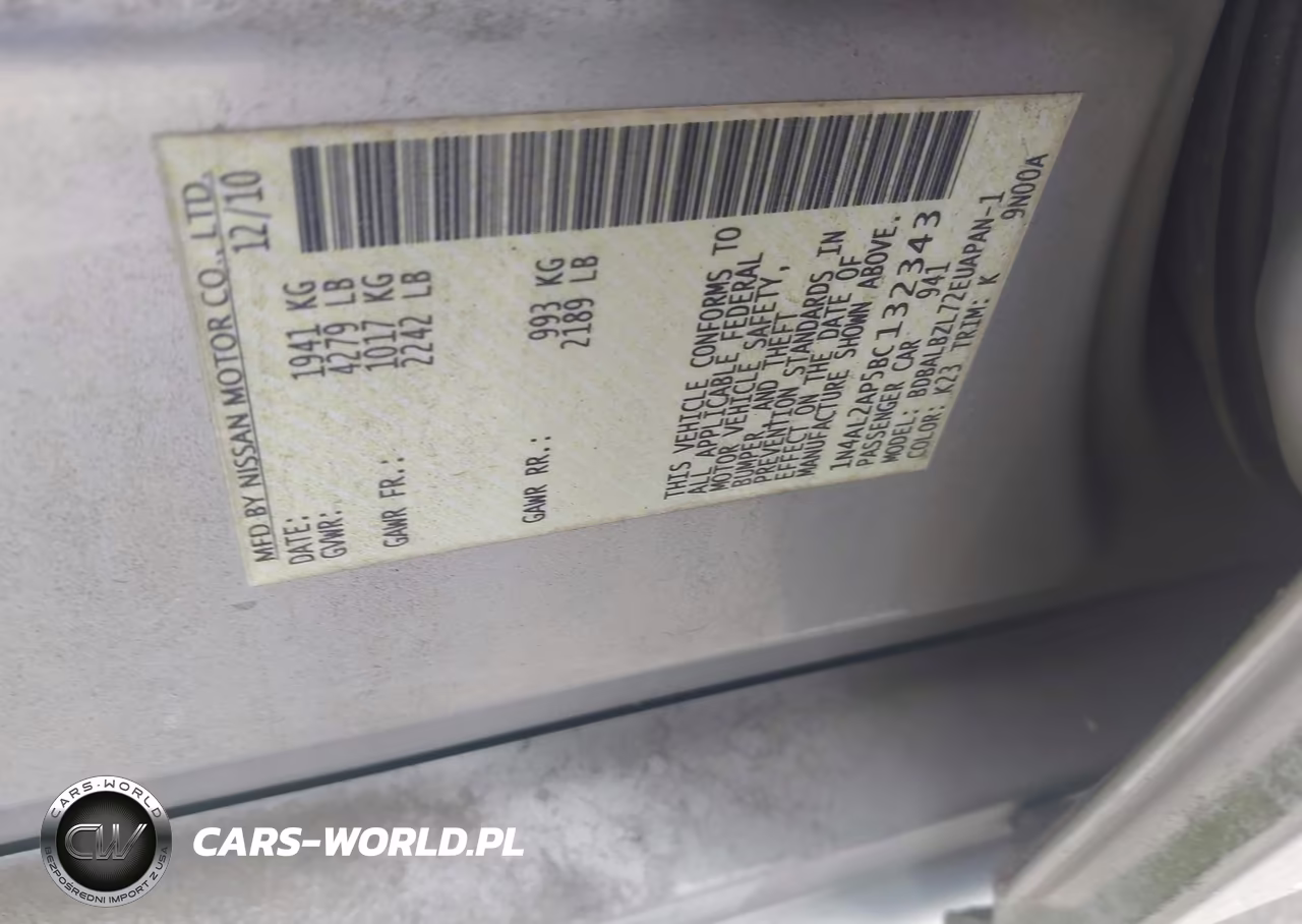 2011 Nissan Altima 2.5 S VIN:1N4AL2AP5BC132343 - 9