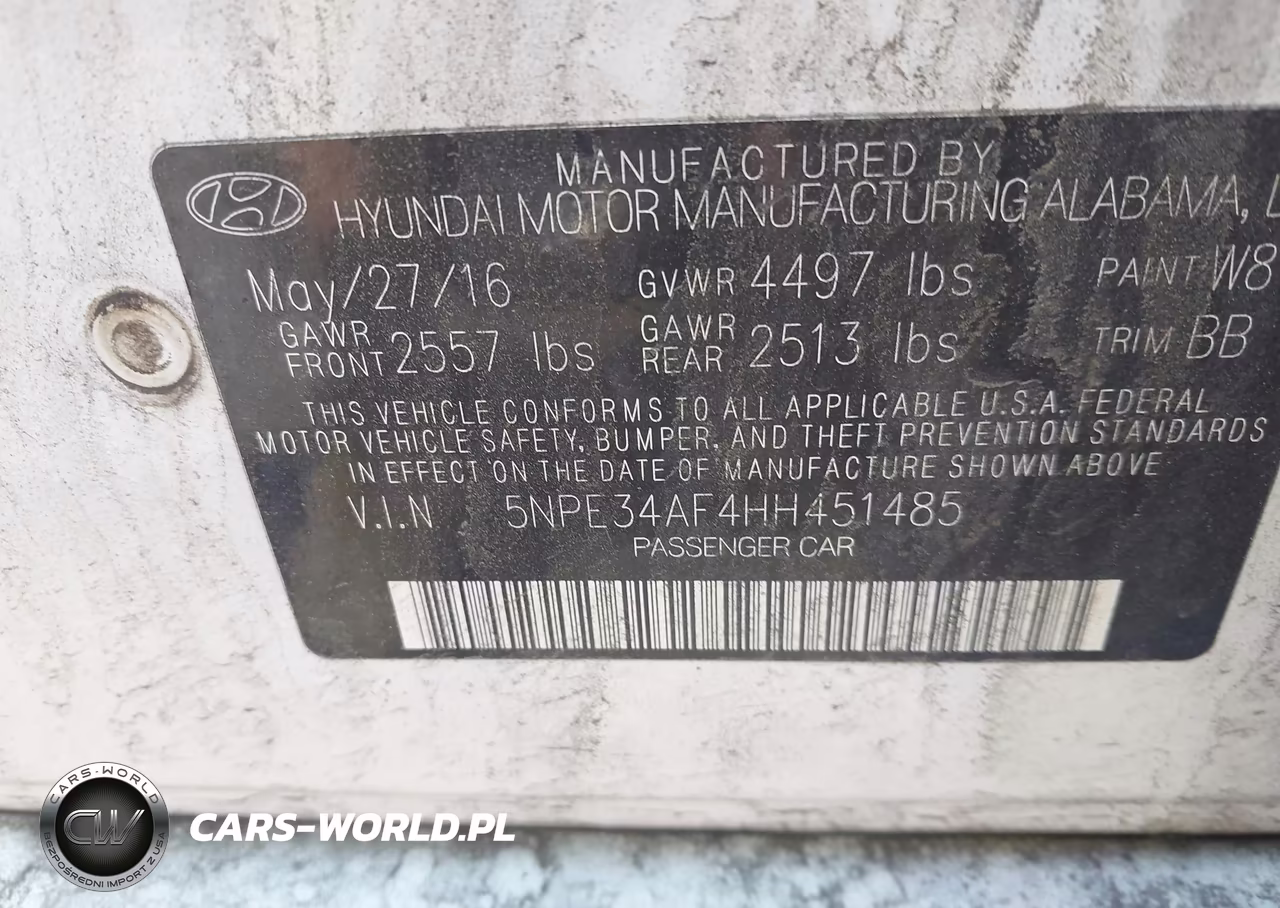 2017 Hyundai Sonata Sport VIN:5NPE34AF4HH451485 - 9