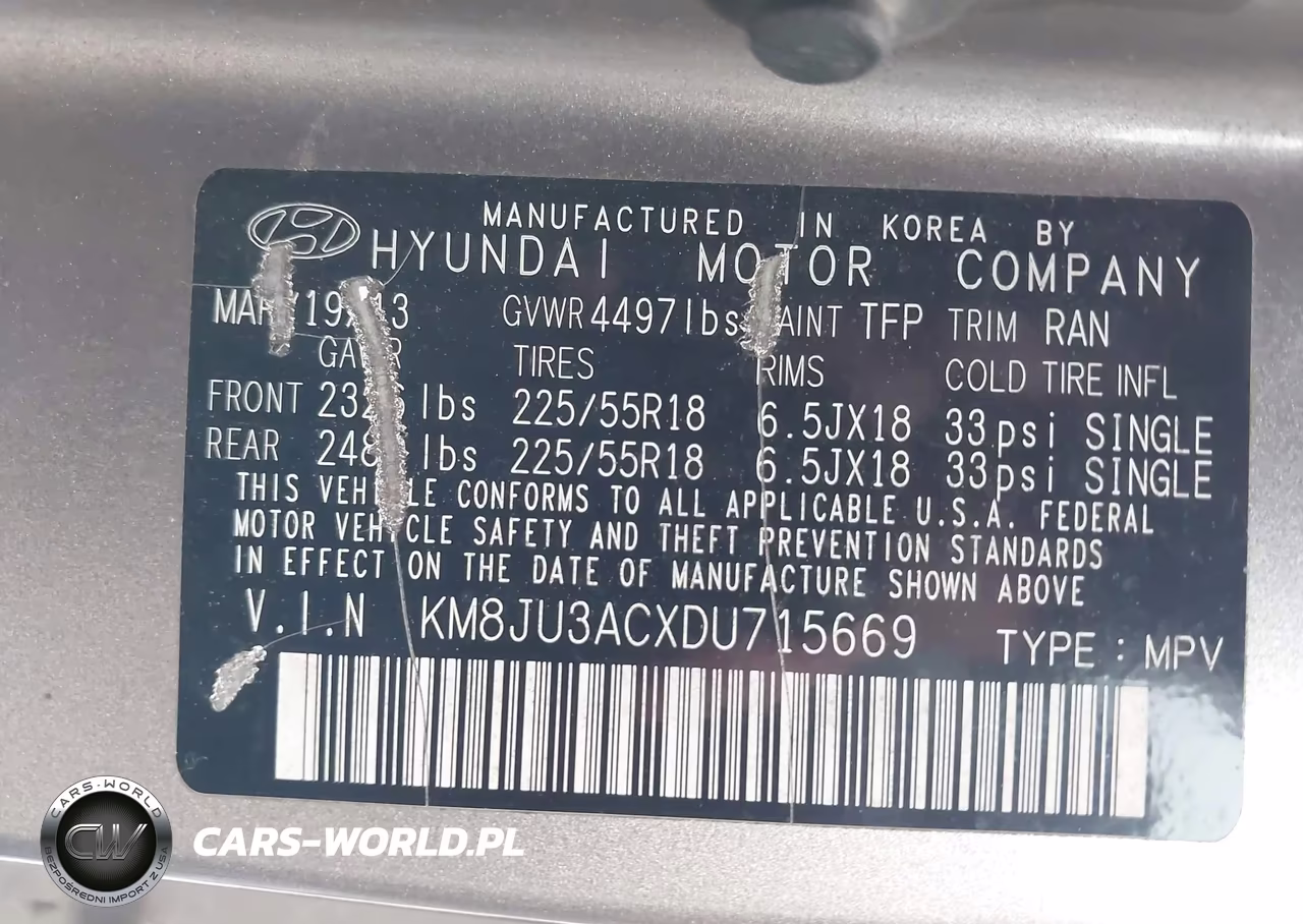 2013 Hyundai Tucson Limited VIN:KM8JU3ACXDU715669 - 9
