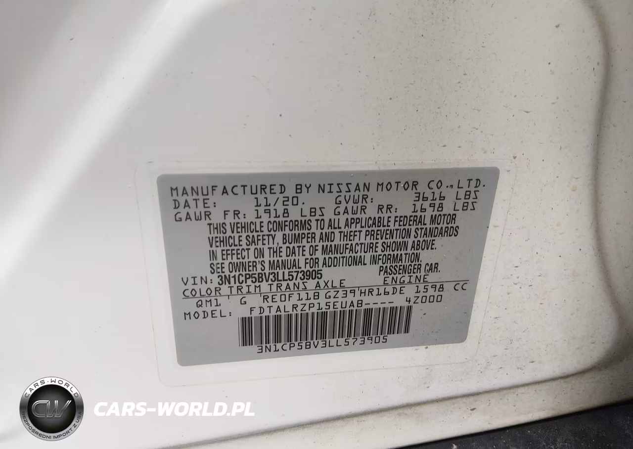 2020 Nissan Kicks S Xtronic Cvt VIN:3N1CP5BV3LL573905 - 9