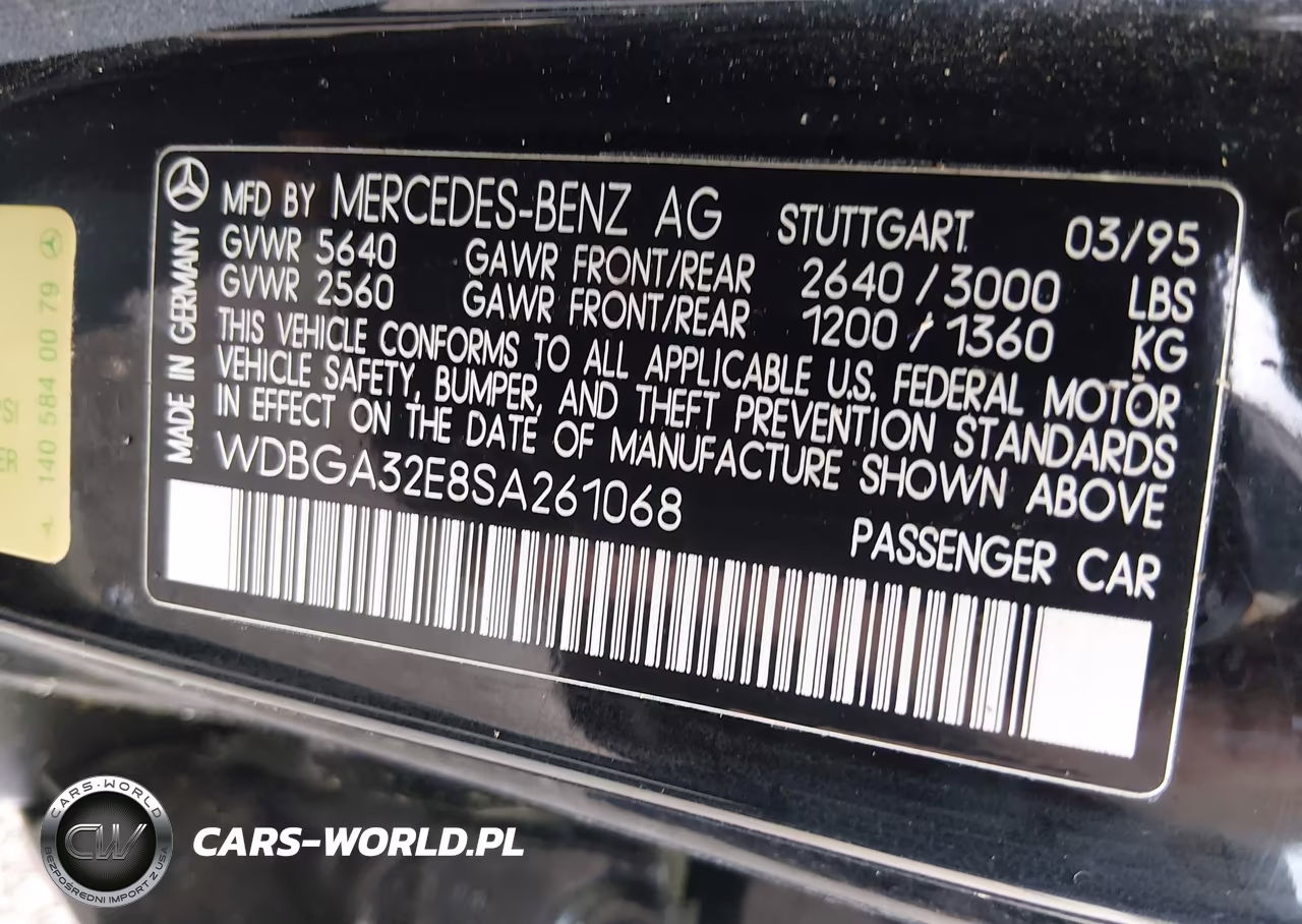 1995 Mercedes-Benz S 320W VIN:WDBGA32E8SA261068 - 9