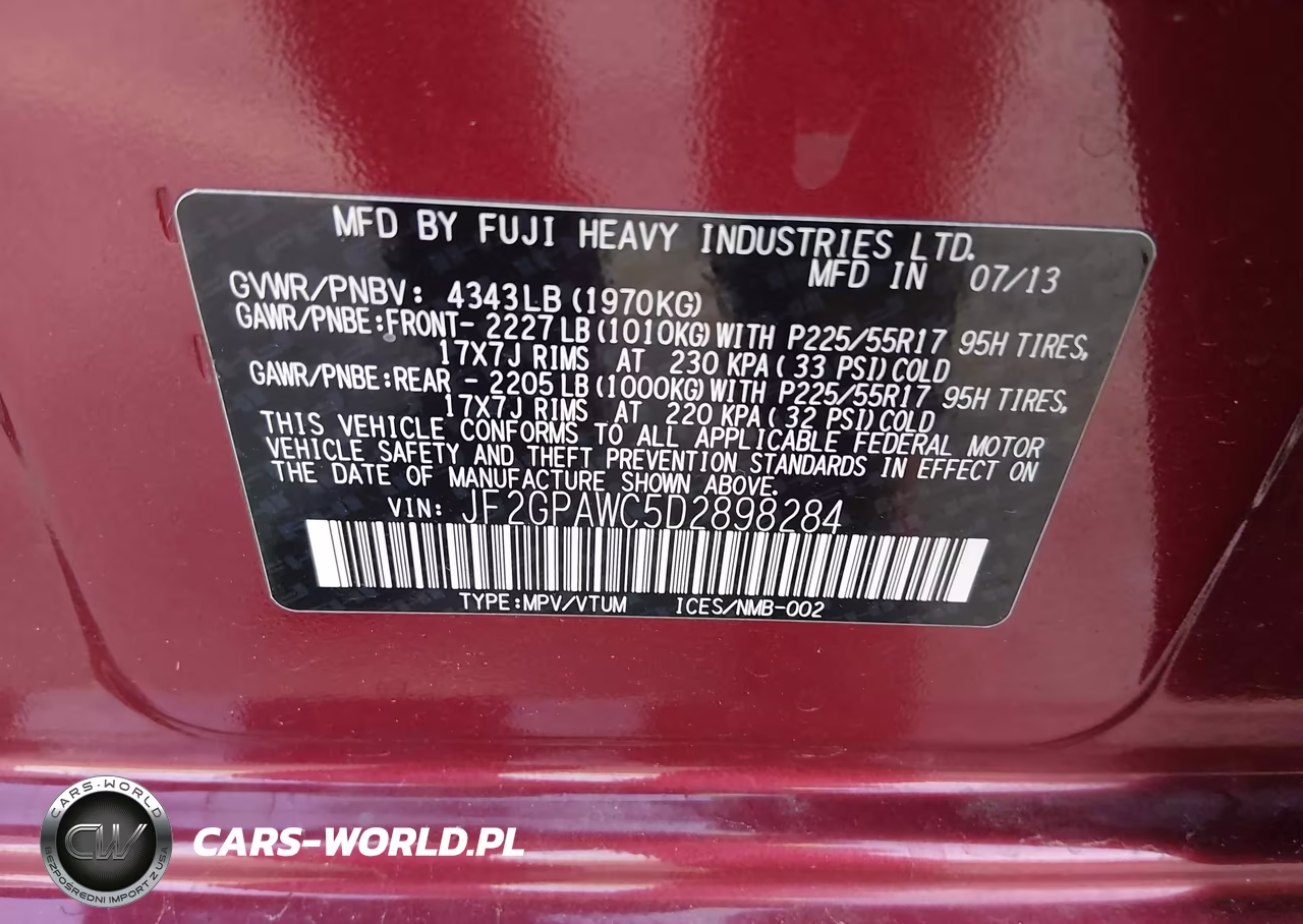 2013 Subaru Xv Crosstrek 2.0I Premium VIN:JF2GPAWC5D2898284 - 9