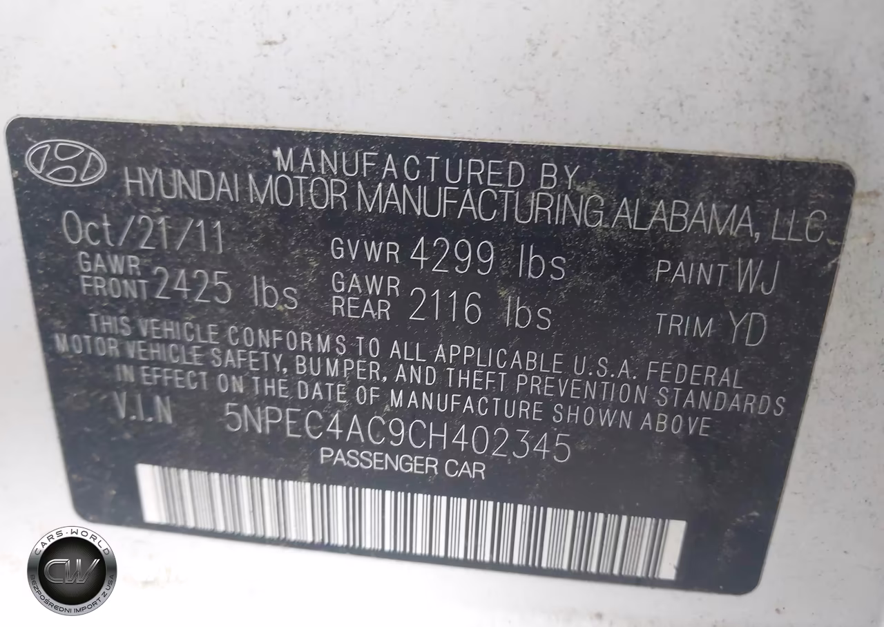 2012 Hyundai Sonata Limited VIN:5NPEC4AC9CH402345 - 9