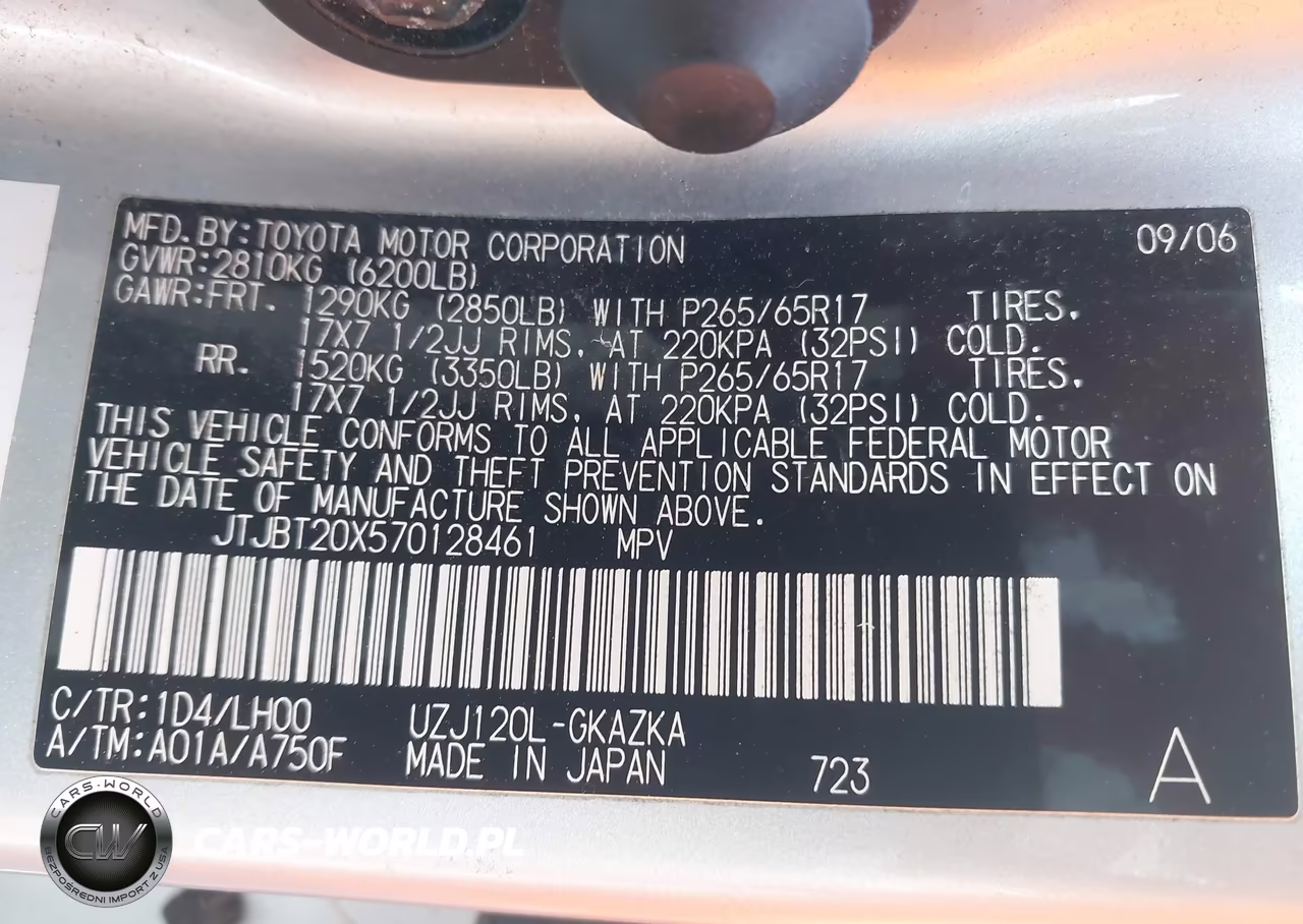 2007 Lexus Gx 470 VIN:JTJBT20X570128461 - 9
