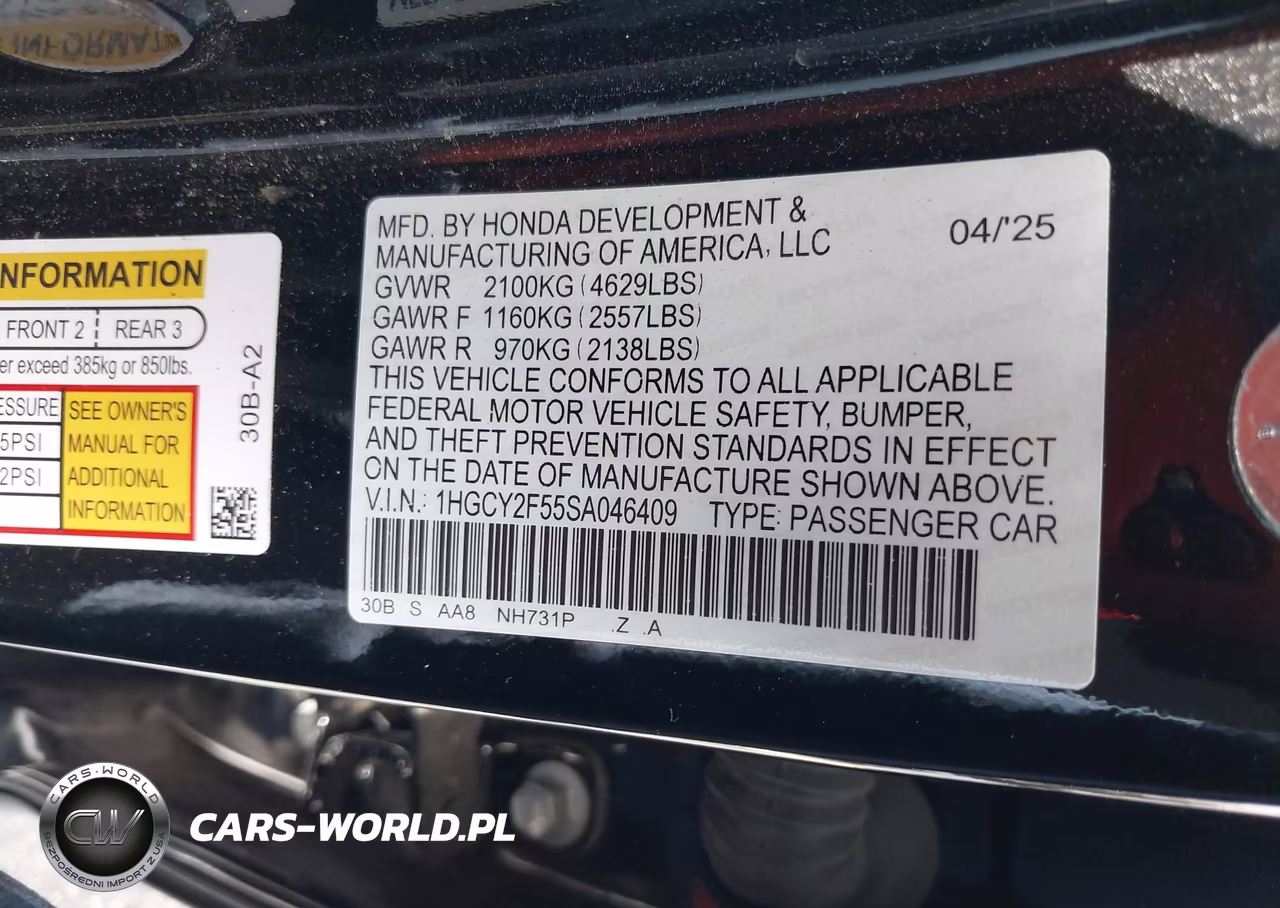 2025 Honda Accord Hybrid Sport VIN:1HGCY2F55SA046409 - 9