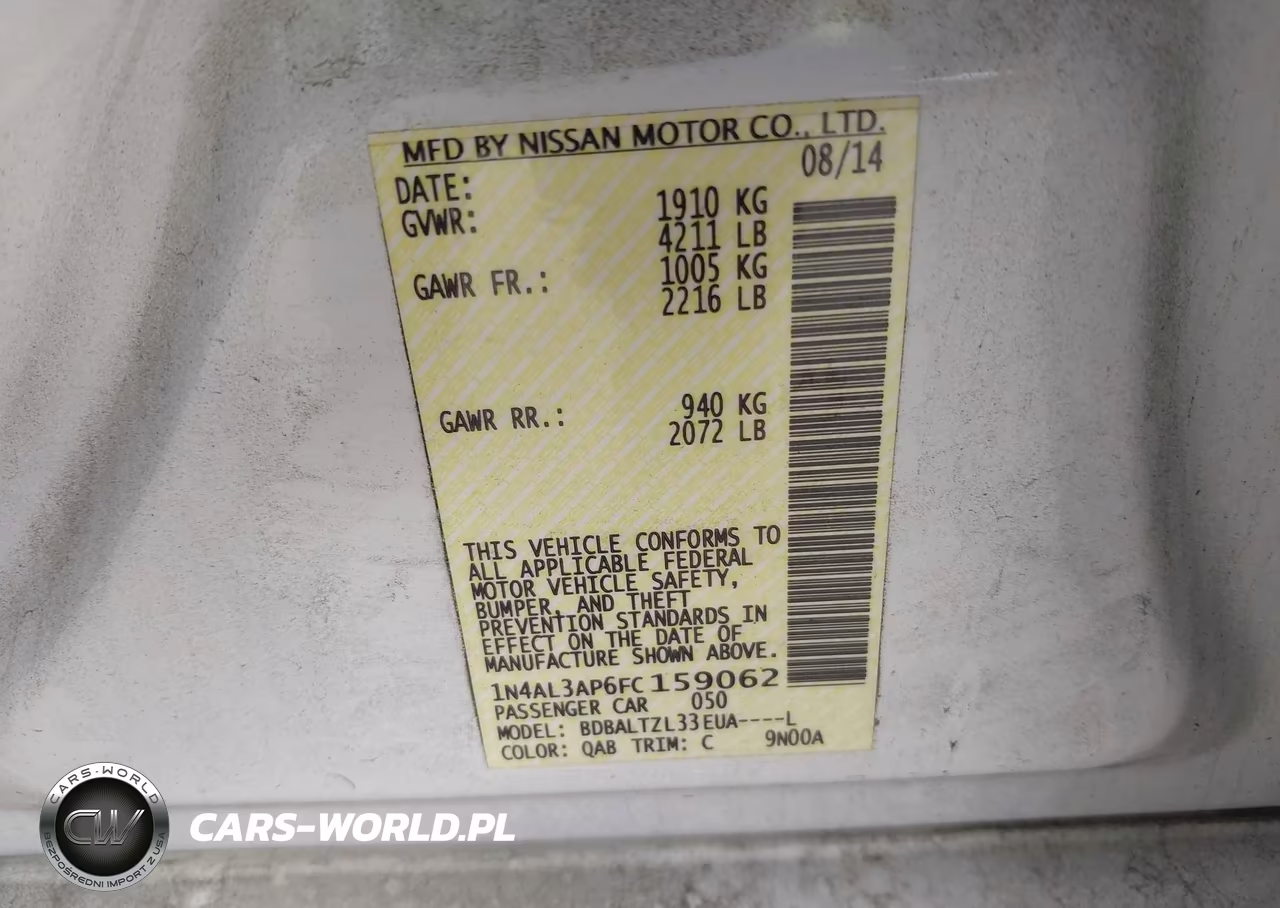 2015 Nissan Altima 2.5 Sl VIN:1N4AL3AP6FC159062 - 9