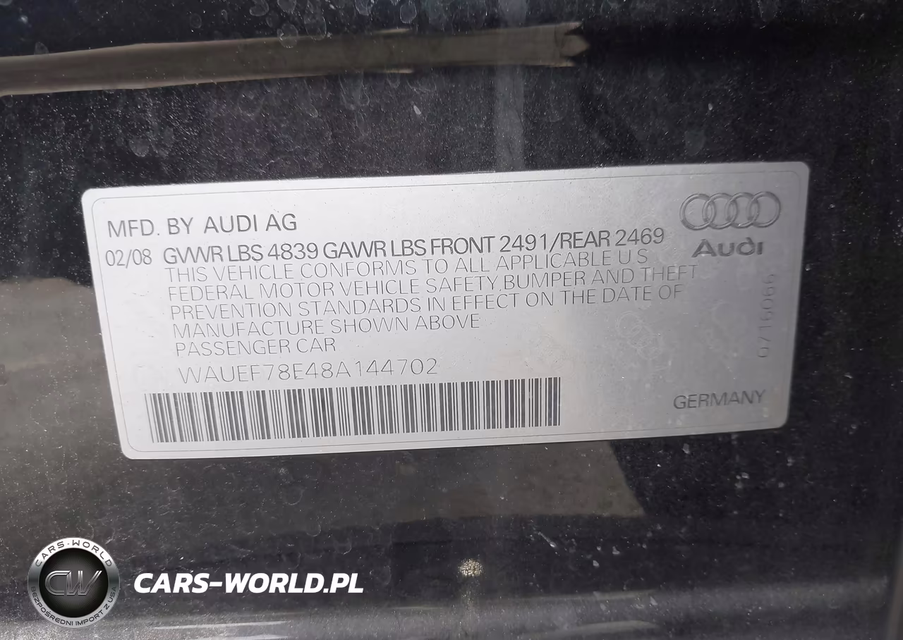 2008 Audi A4 2.0T-2.0T Special Edition VIN:WAUEF78E48A144702 - 9