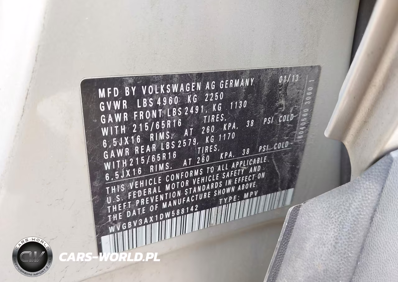 2013 Volkswagen Tiguan S VIN:WVGBV3AX1DW588142 - 9