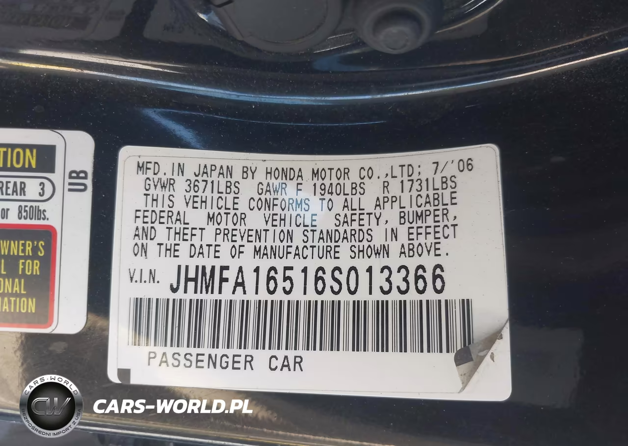 2006 Honda Civic Lx VIN:JHMFA16516S013366 - 9