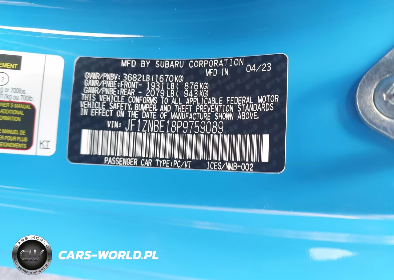 2023 Toyota Gr86 Premium VIN:JF1ZNBE18P9759089 - 9
