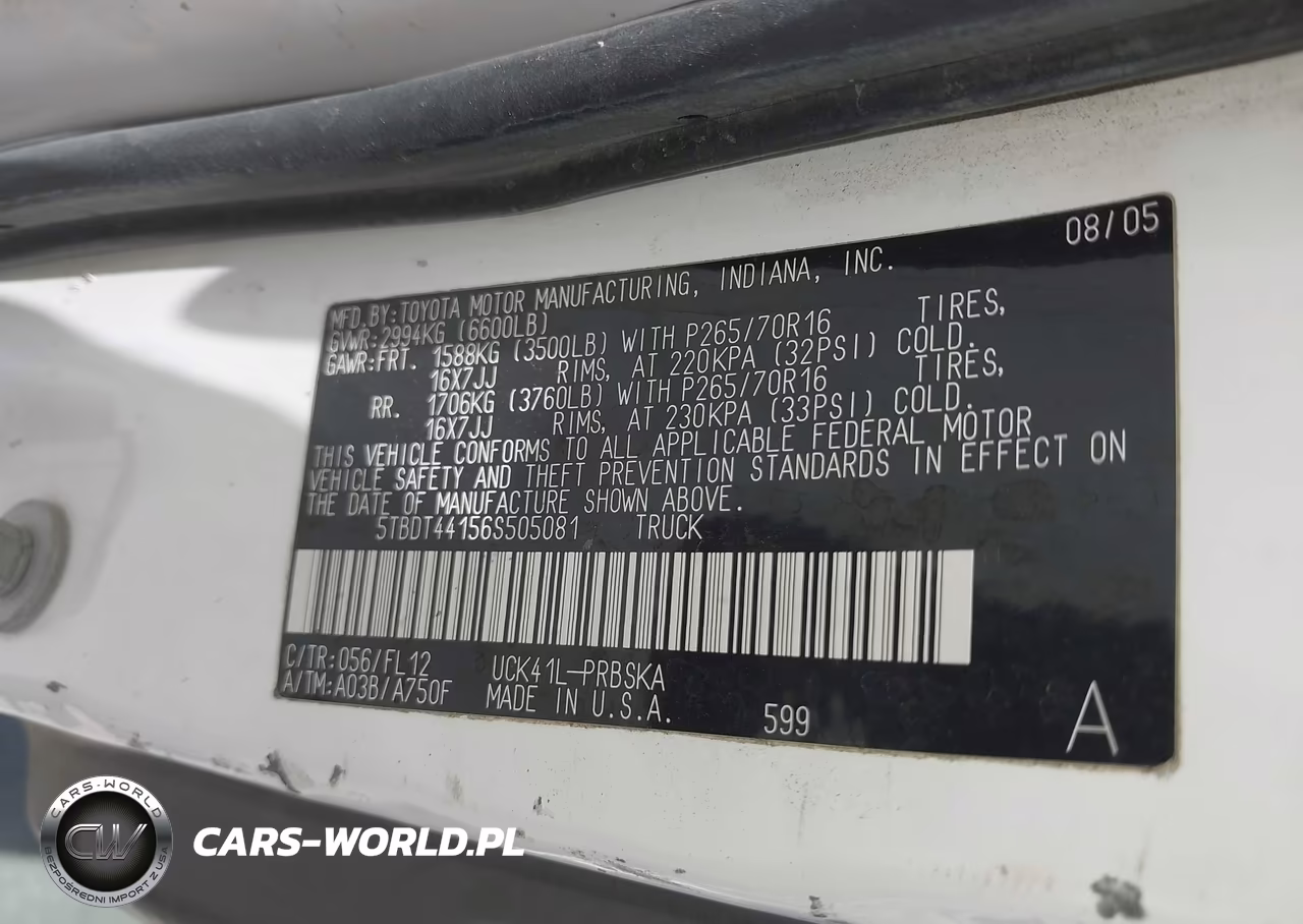 2006 Toyota Tundra Sr5 V8 VIN:5TBDT44156S505081 - 9