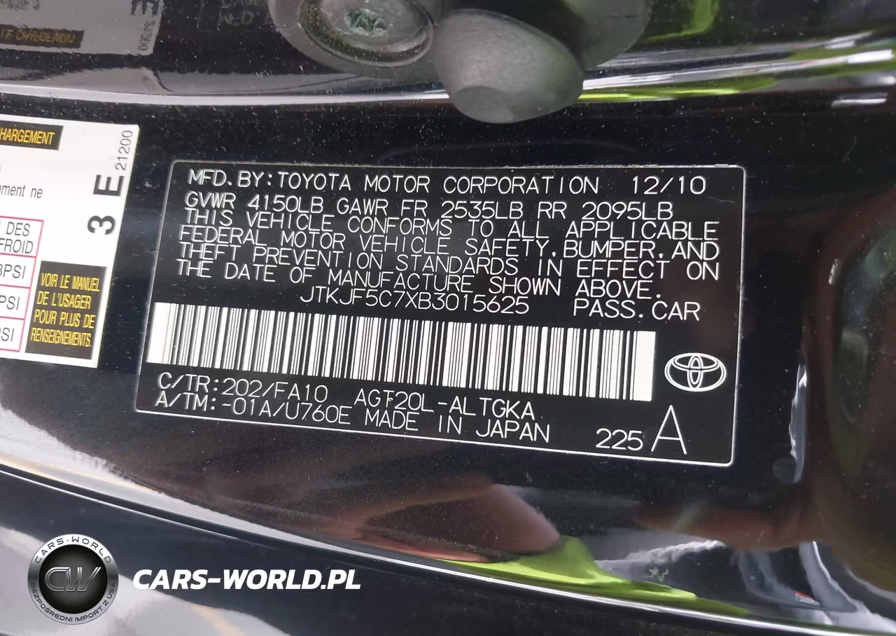 2011 Scion Tc VIN:JTKJF5C7XB3015625 - 9
