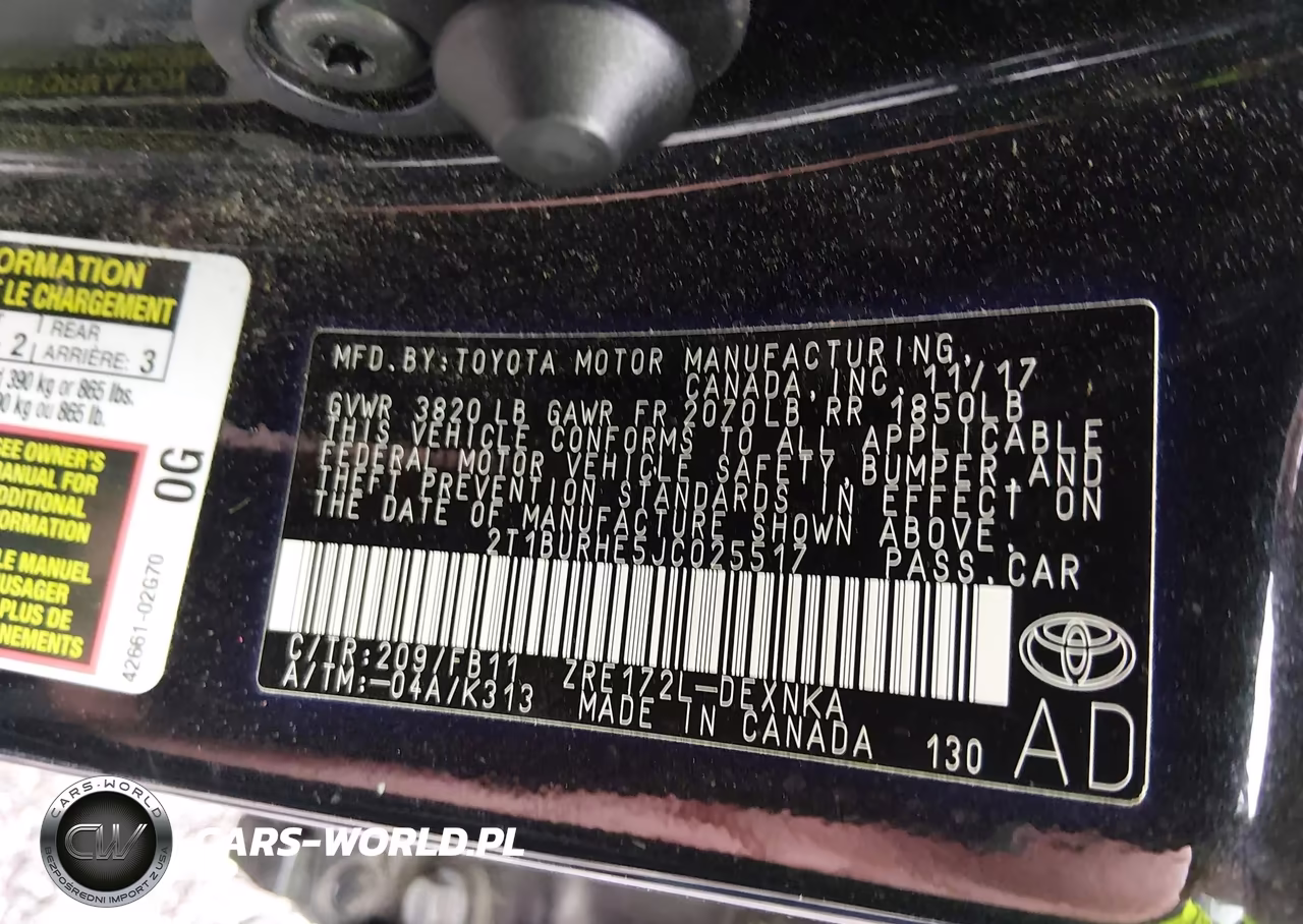 2018 Toyota Corolla Le VIN:2T1BURHE5JC025517 - 9