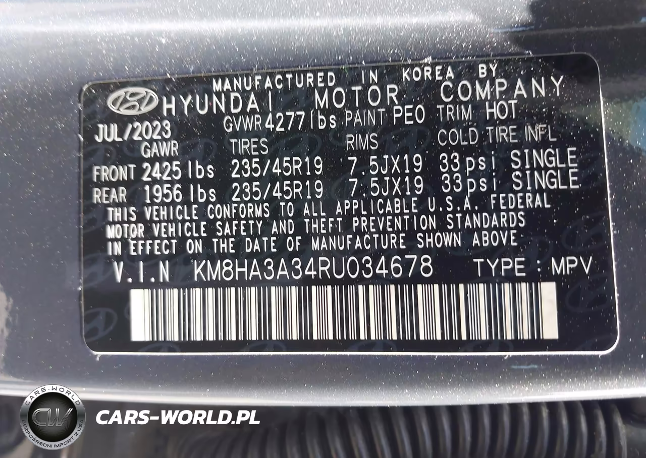 2024 Hyundai Kona N Line VIN:KM8HA3A34RU034678 - 9