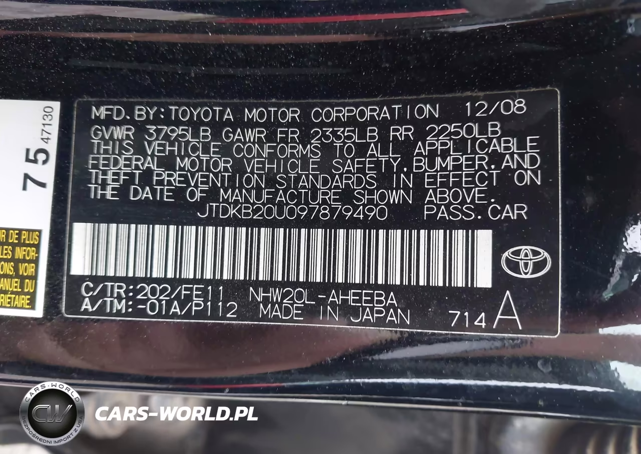 2009 Toyota Prius VIN:JTDKB20U097879490 - 9
