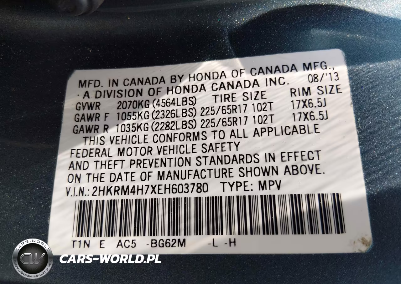 2014 Honda Cr-V Ex-L VIN:2HKRM4H7XEH603780 - 9