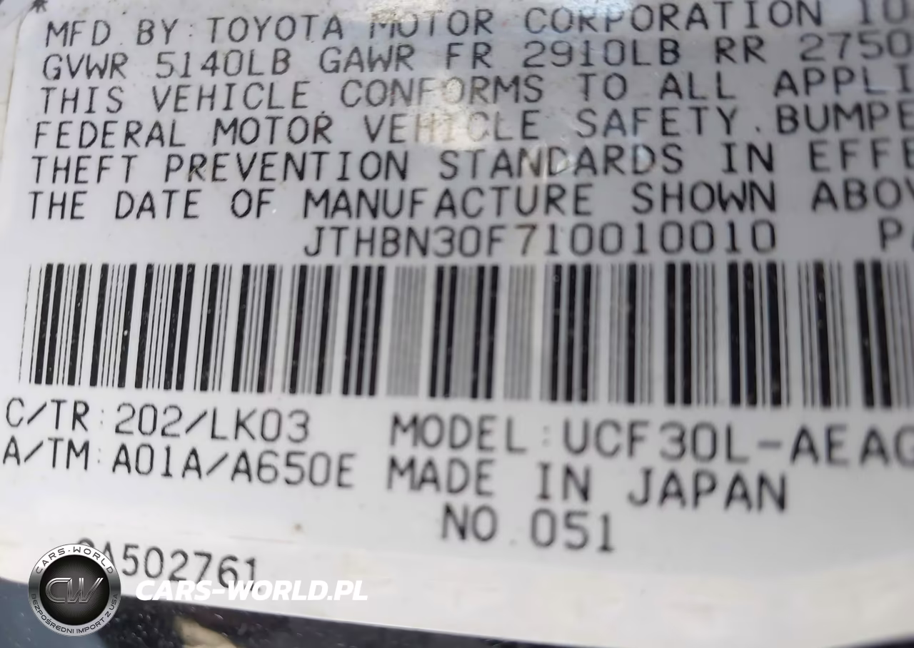 2001 Lexus Ls 430 VIN:JTHBN30F710010010 - 9