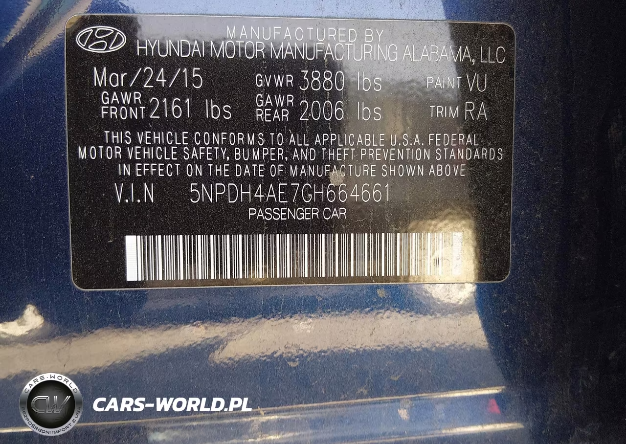 2016 Hyundai Elantra Se VIN:5NPDH4AE7GH664661 - 9