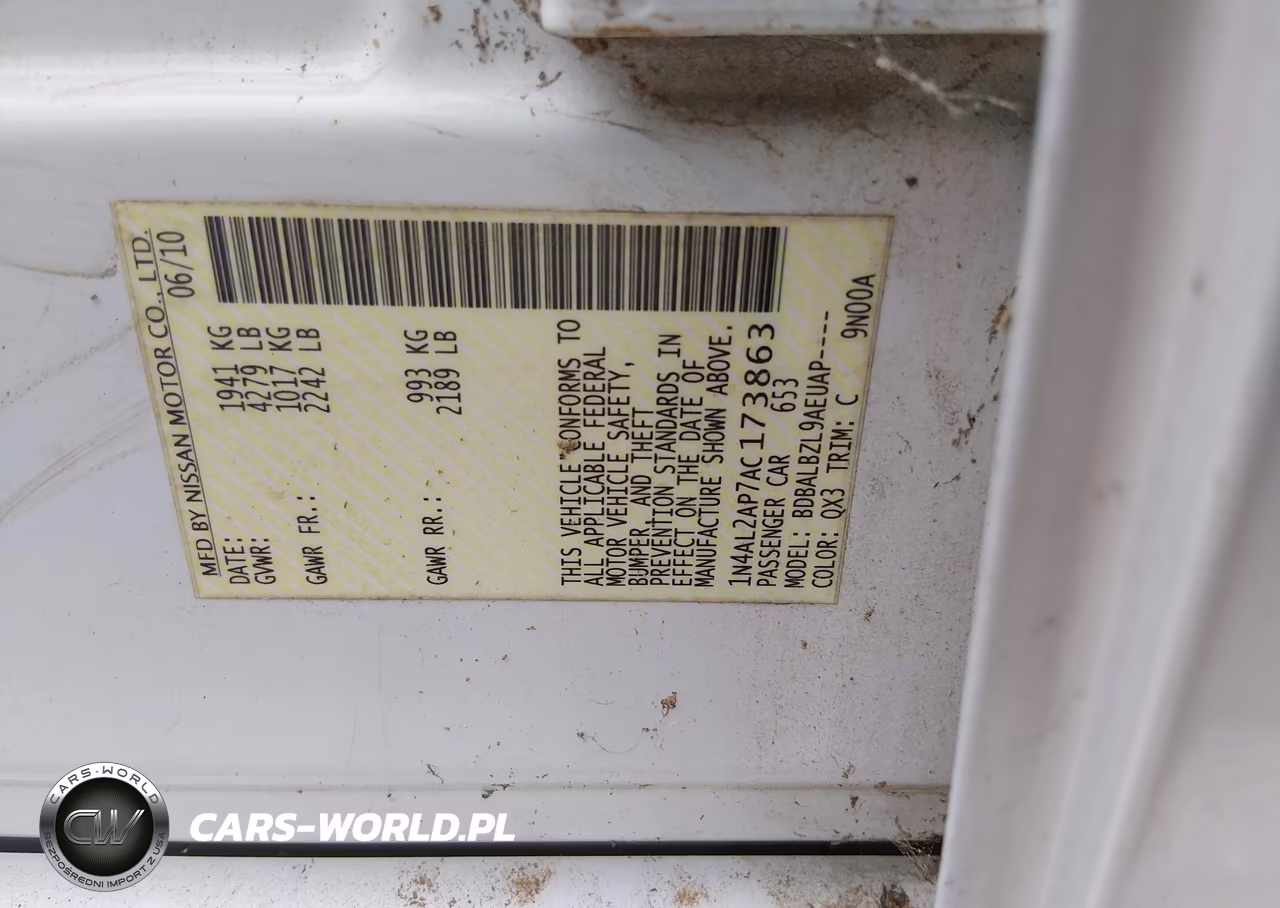 2010 Nissan Altima 2.5 S VIN:1N4AL2AP7AC173863 - 9