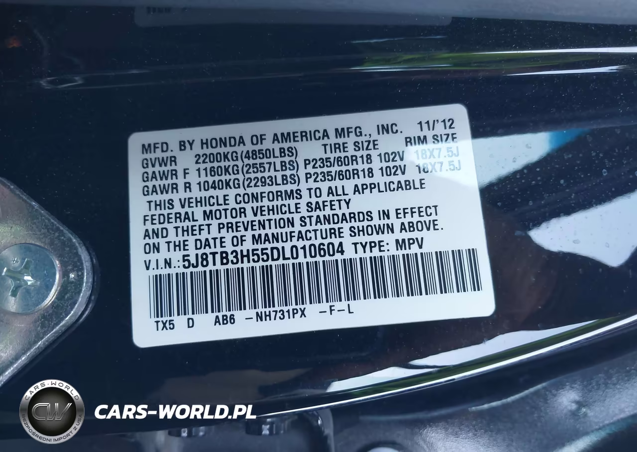 2013 Acura Rdx VIN:5J8TB3H55DL010604 - 9
