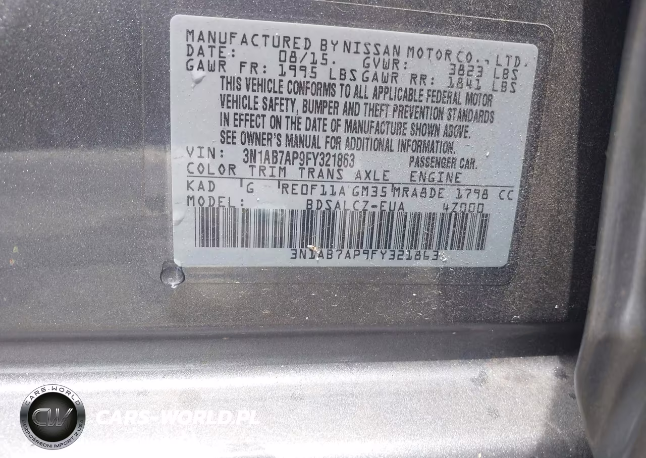 2015 Nissan Sentra S VIN:3N1AB7AP9FY321863 - 9