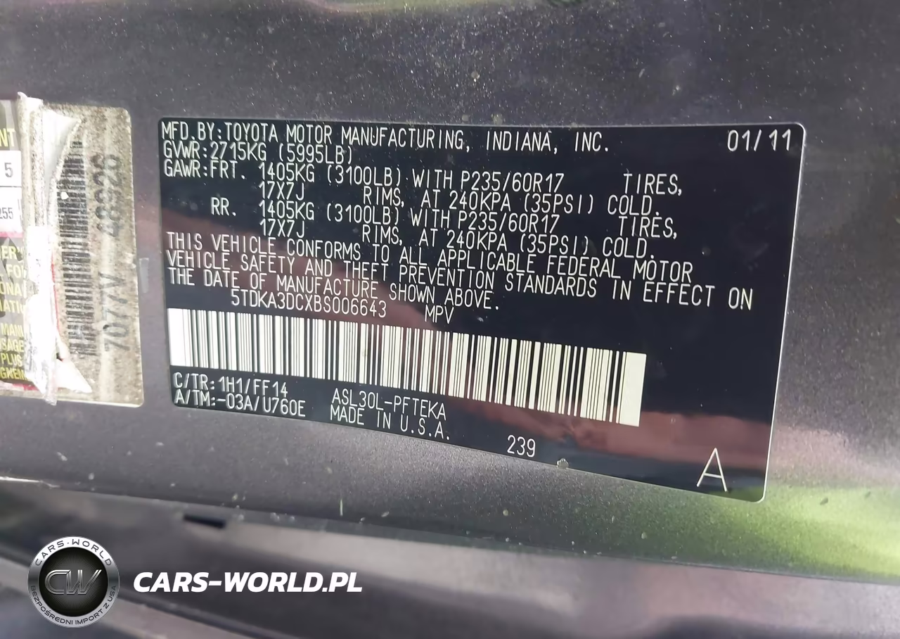 2011 Toyota Sienna VIN:5TDKA3DCXBS006643 - 9