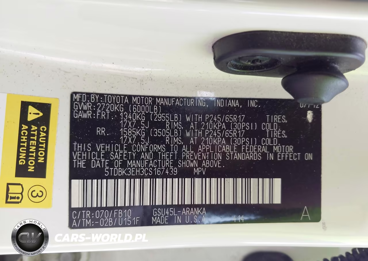 2012 Toyota Highlander Base V6 VIN:5TDBK3EH3CS167439 - 9