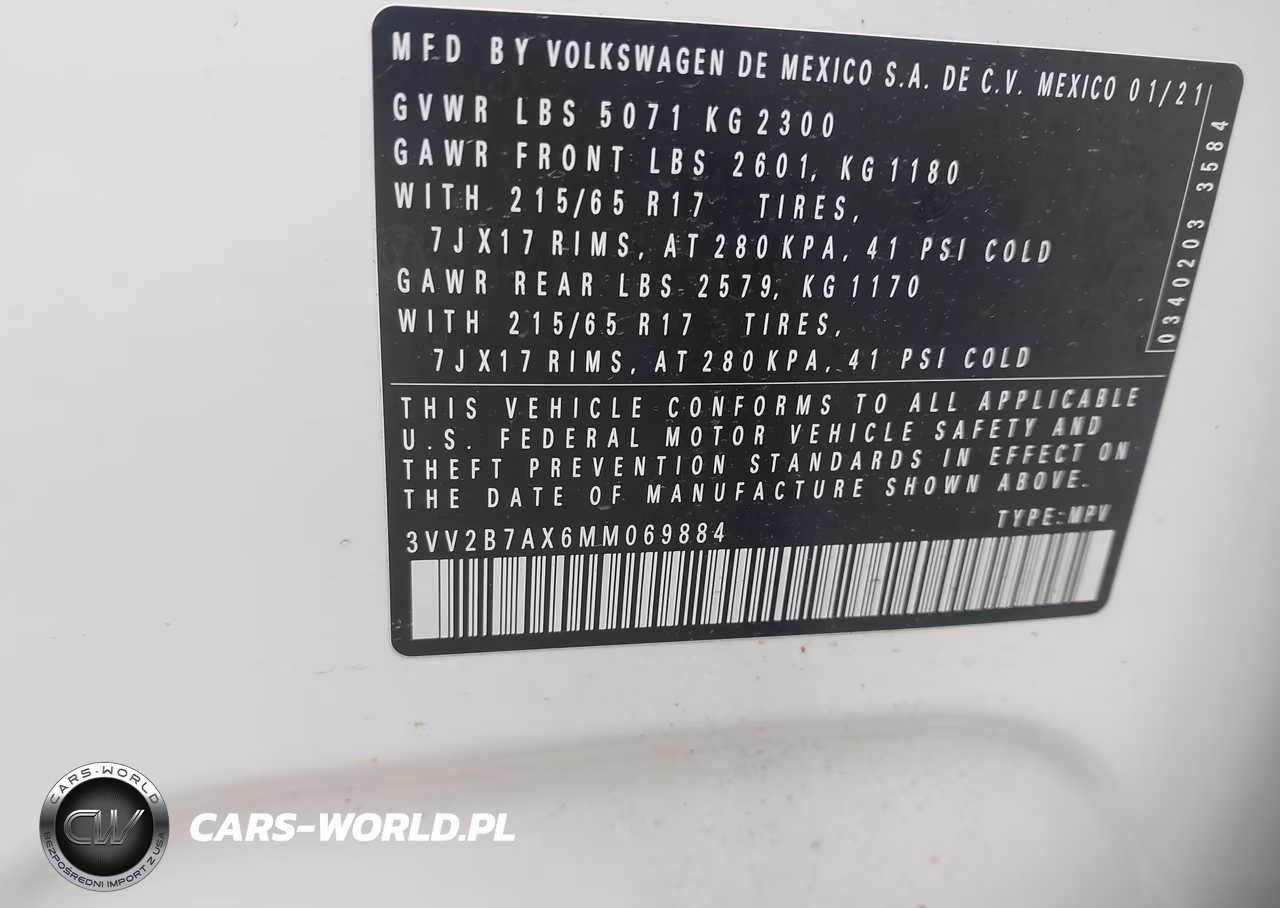 2021 Volkswagen Tiguan 2.0T Se-2.0T Se R-Line Black-2.0T Sel VIN:3VV2B7AX6MM069884 - 9