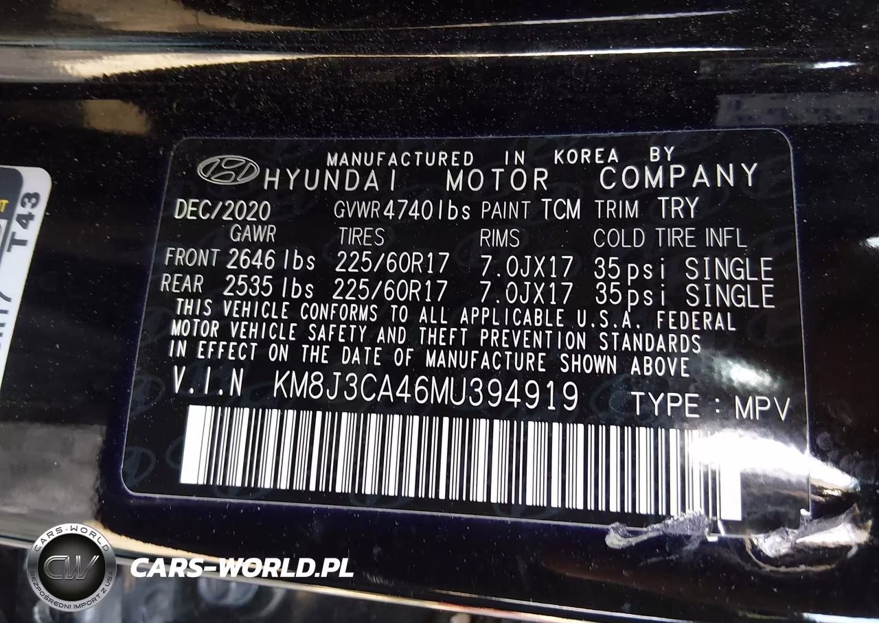 2021 Hyundai Tucson Value VIN:KM8J3CA46MU394919 - 9