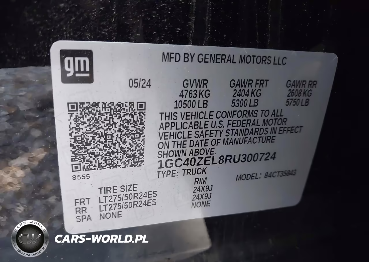 2024 Chevrolet Silverado Ev First-Edition Rst 4Wd VIN:1GC40ZEL8RU300724 - 8