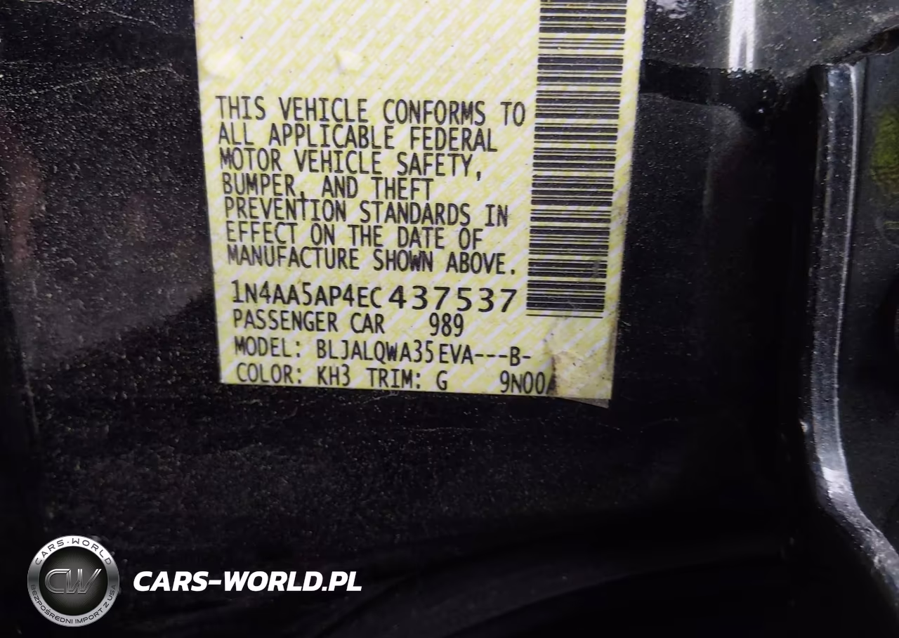 2014 Nissan Maxima 3.5 S VIN:1N4AA5AP4EC437537 - 9