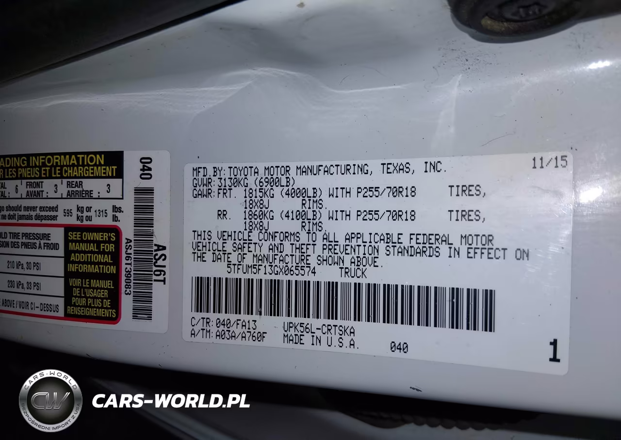 2016 Toyota Tundra Sr 4.6L V8 VIN:5TFUM5F13GX065574 - 9