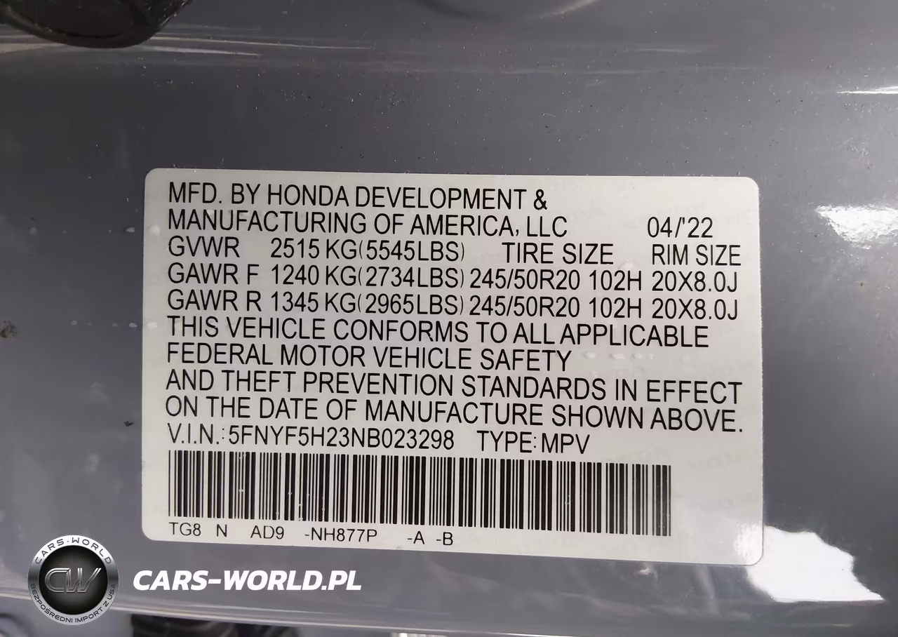 2022 Honda Pilot 2Wd Special Edition VIN:5FNYF5H23NB023298 - 9