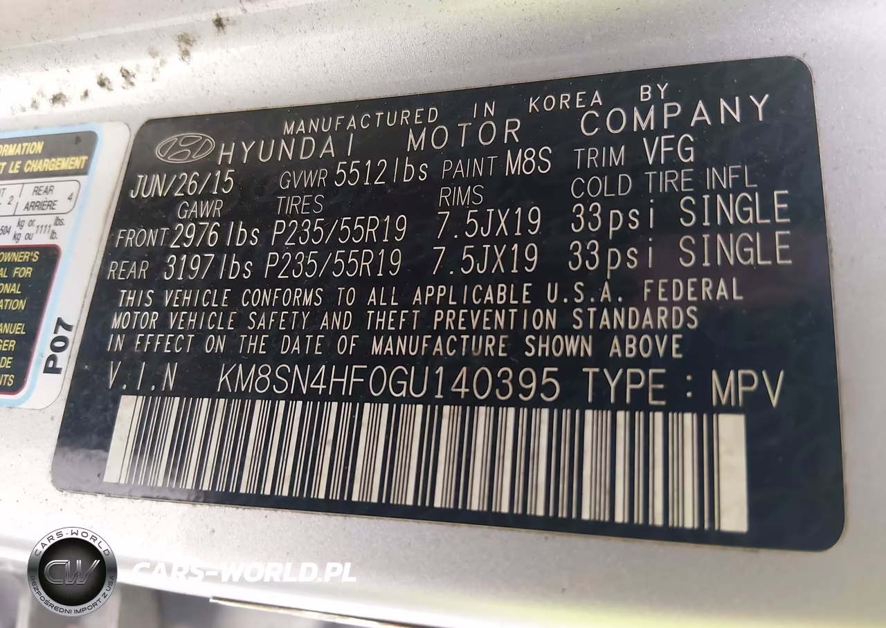 2016 Hyundai Santa Fe Limited VIN:KM8SN4HF0GU140395 - 9