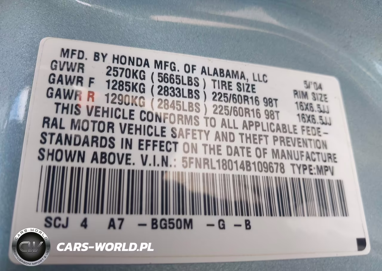 2004 Honda Odyssey Ex-L VIN:5FNRL18014B109678 - 9