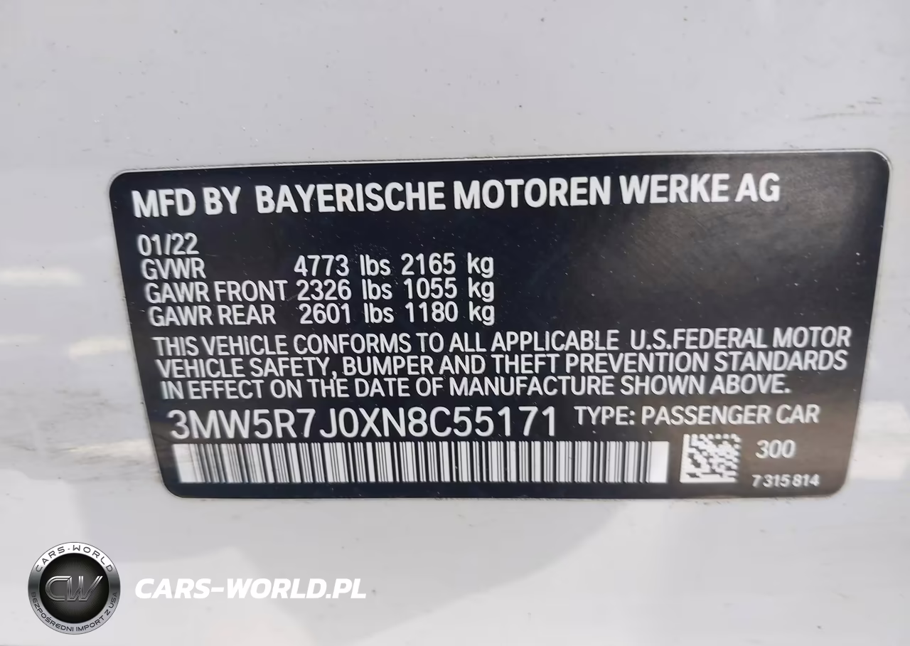 2022 BMW 330I xDrive VIN:3MW5R7J0XN8C55171 - 9