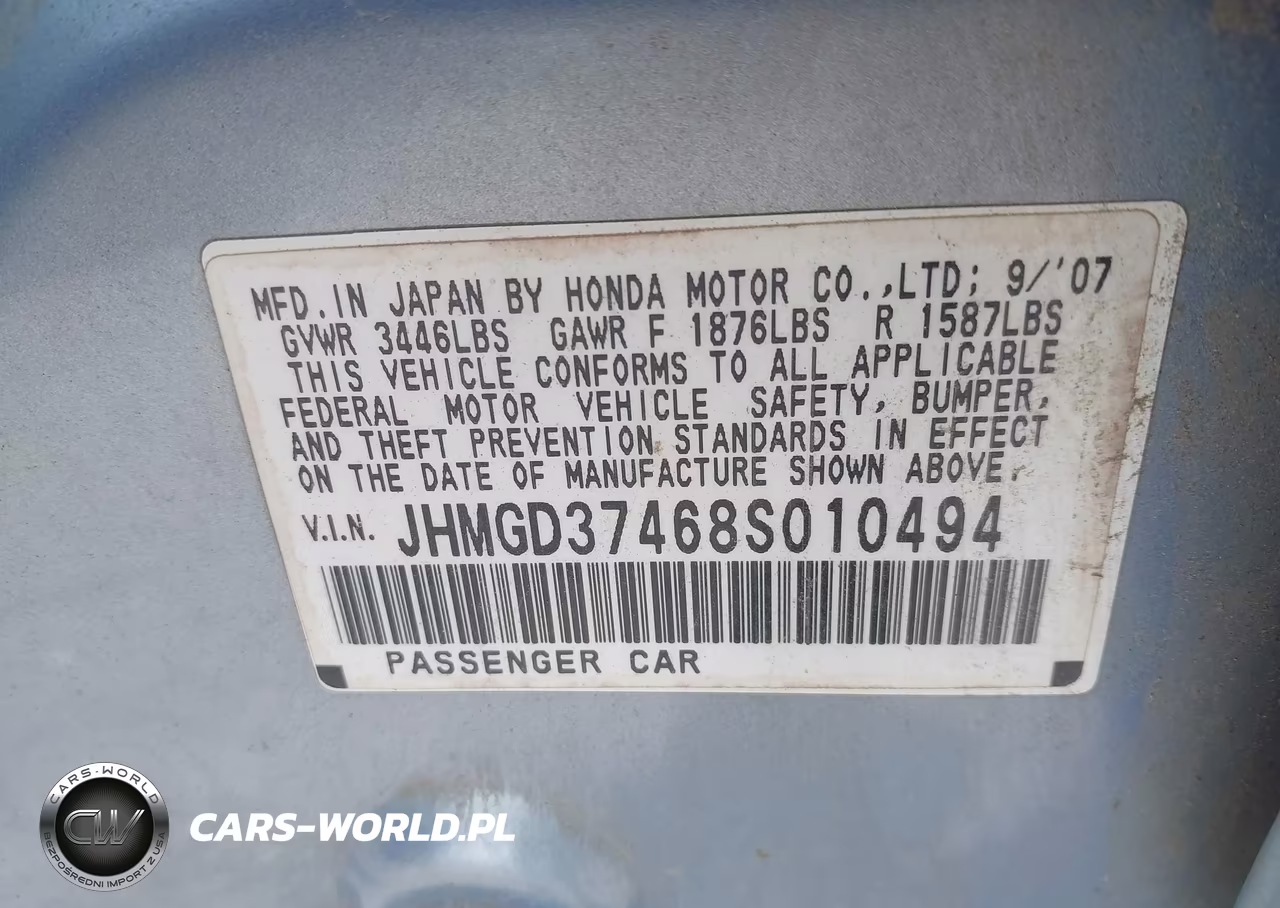 2008 Honda Fit VIN:JHMGD37468S010494 - 9