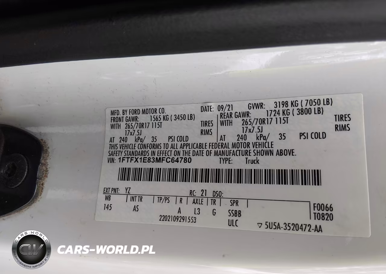 2021 Ford F-150 Xl VIN:1FTFX1E83MFC64780 - 9