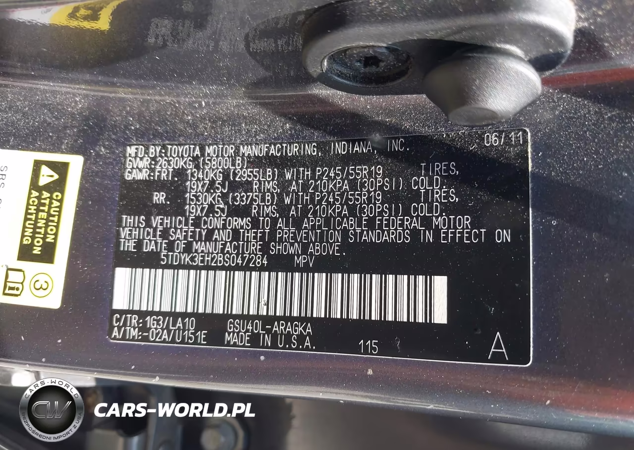 2011 Toyota Highlander Limited V6 VIN:5TDYK3EH2BS047284 - 9