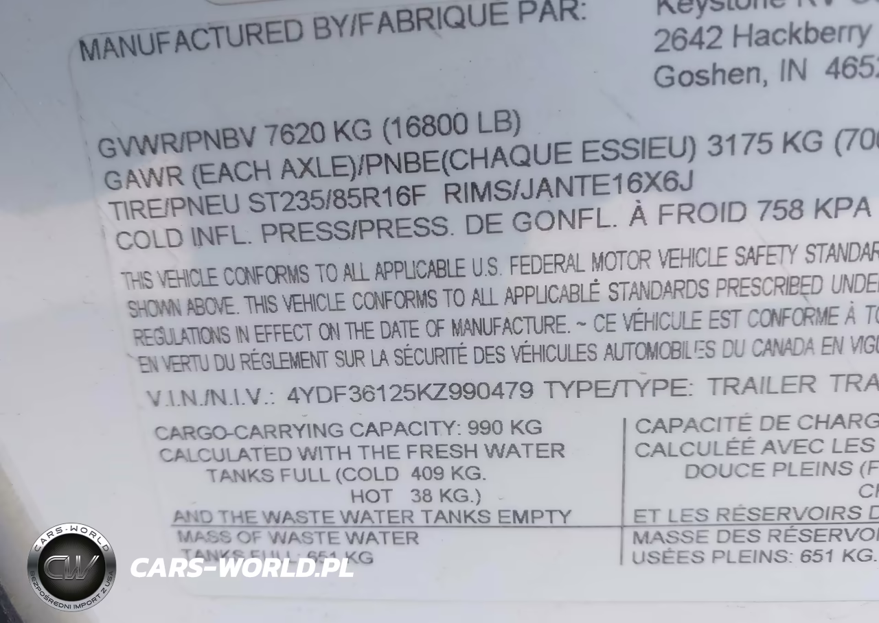 2019 Keystone Voltage VIN:4YDF36125KZ990479 - 9