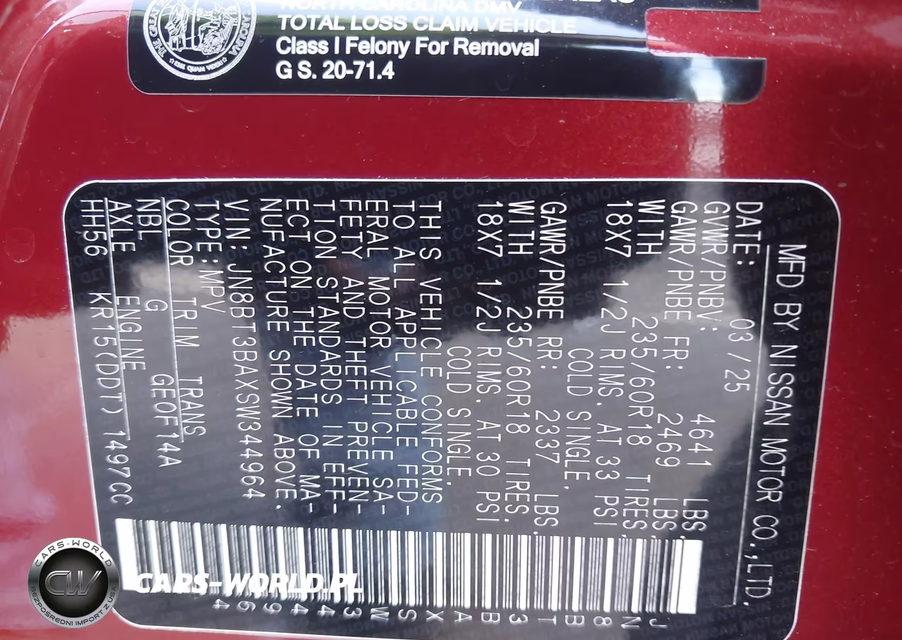 2025 Nissan Rogue Sv VIN:JN8BT3BAXSW344964 - 9