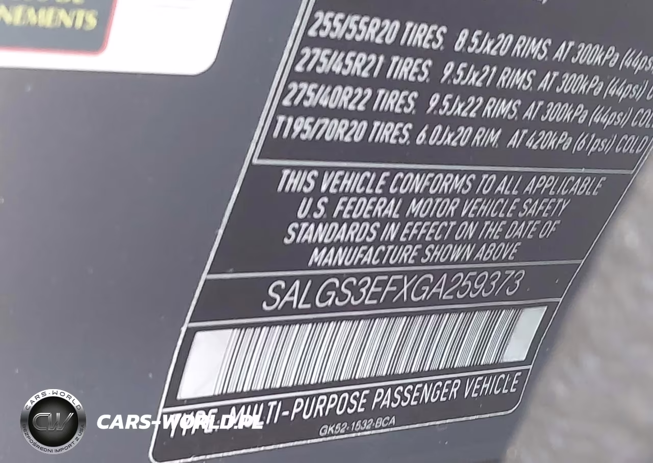 2016 Land Rover Range Rover 5.0L V8 Supercharged VIN:SALGS3EFXGA259373 - 9