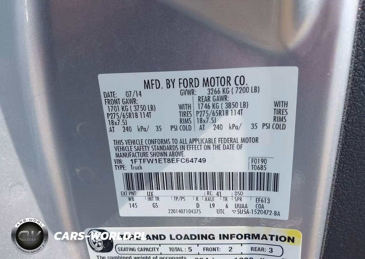 2014 Ford F-150 Xlt VIN:1FTFW1ET8EFC64749 - 9