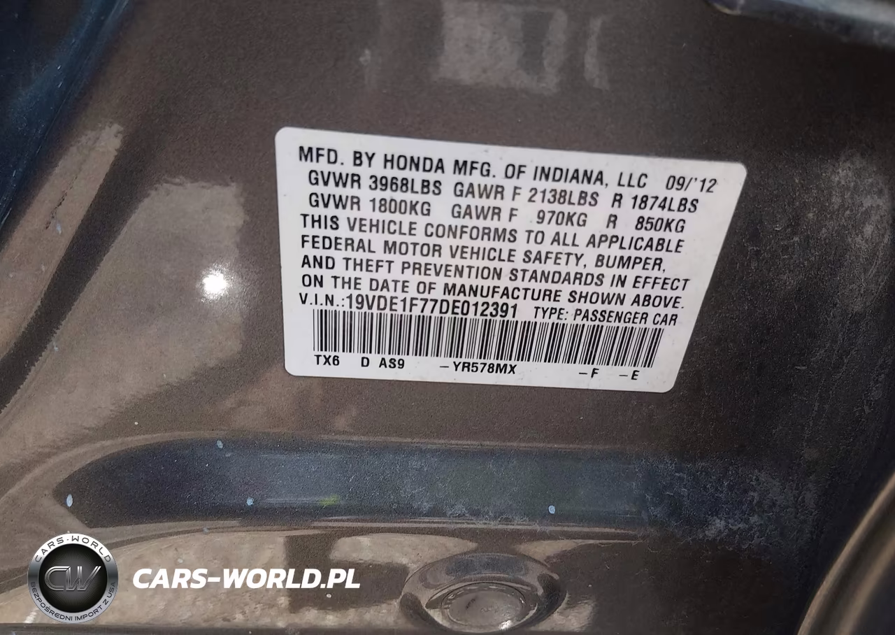 2013 Acura Ilx 2.0L VIN:19VDE1F77DE012391 - 9