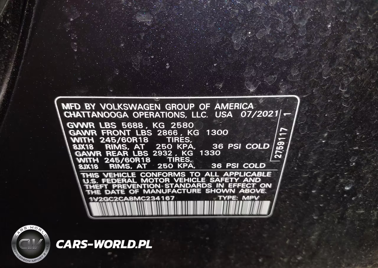 2021 Volkswagen Atlas Cross Sport 2.0T S VIN:1V2GC2CA8MC234167 - 9