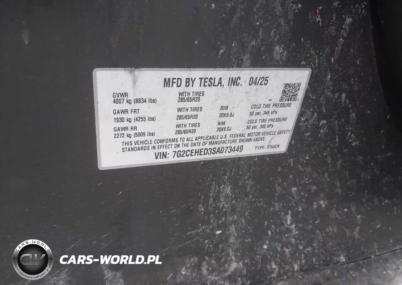 2025 Tesla Cybertruck All-Wheel Drive VIN:7G2CEHED3SA073449 - 9