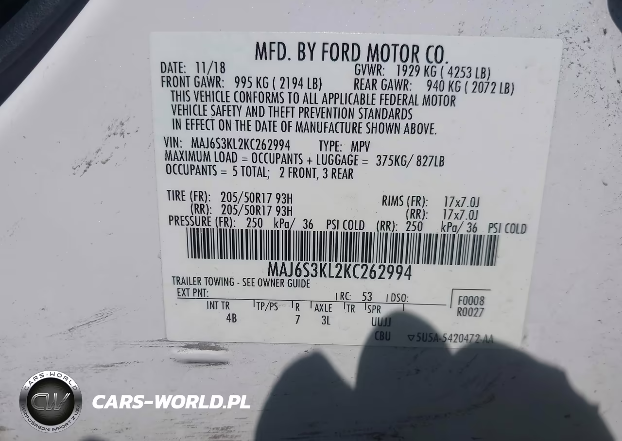 2019 Ford Ecosport Titanium VIN:MAJ6S3KL2KC262994 - 9