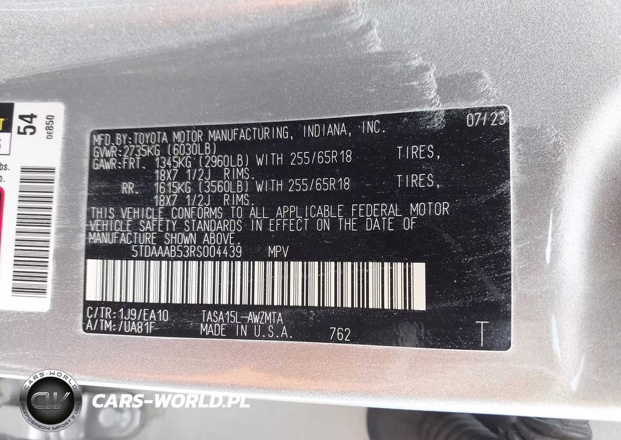 2024 Toyota Grand Highlander Xle VIN:5TDAAAB53RS004439 - 9